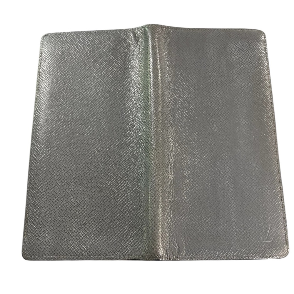 RARE Space Grey Taiga Leather Flat Lay Bi Fold LV Wallet - Picture 5 of 16